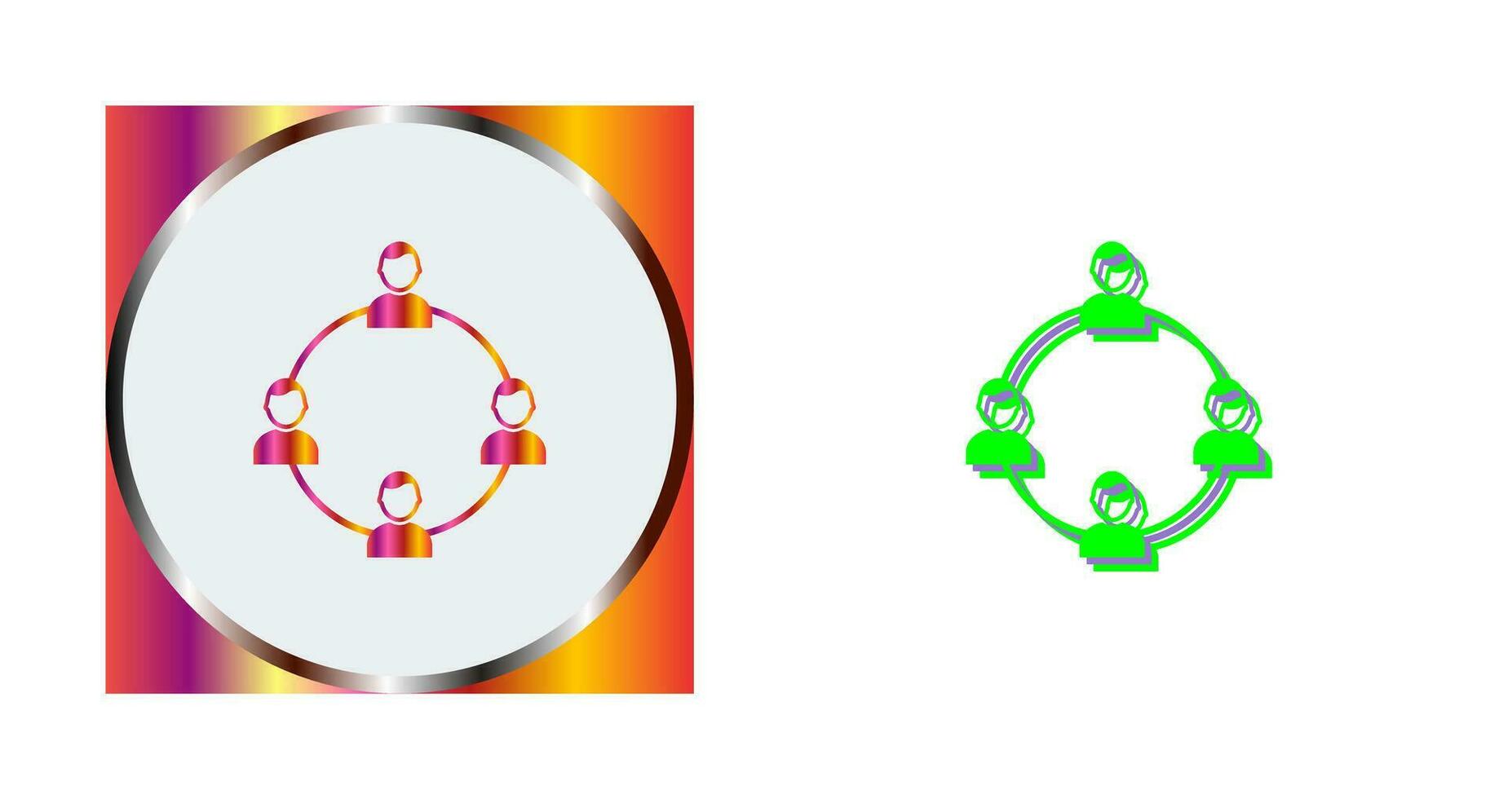 Unique Network Group Vector Icon