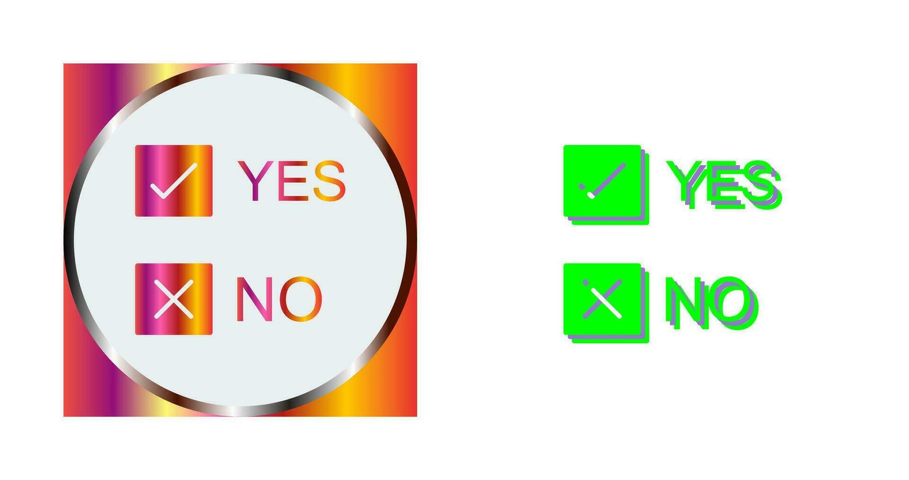 Yes No Option Vector Icon