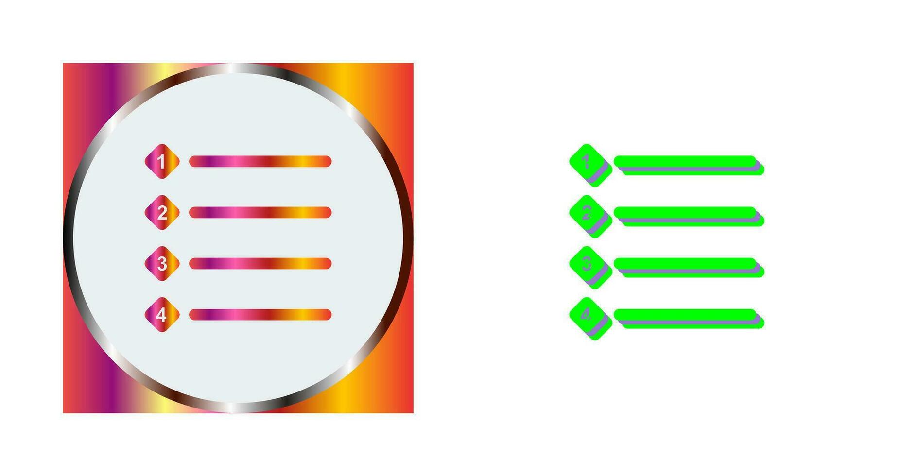 Unique Numbered list Vector Icon
