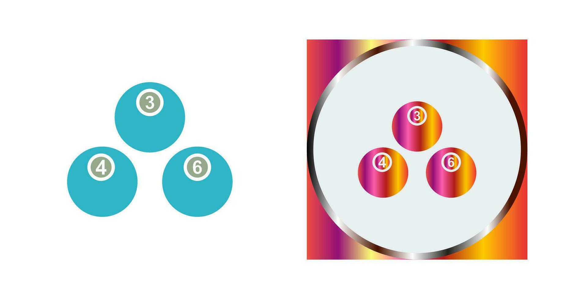 Unique Snooker Balls Vector Icon