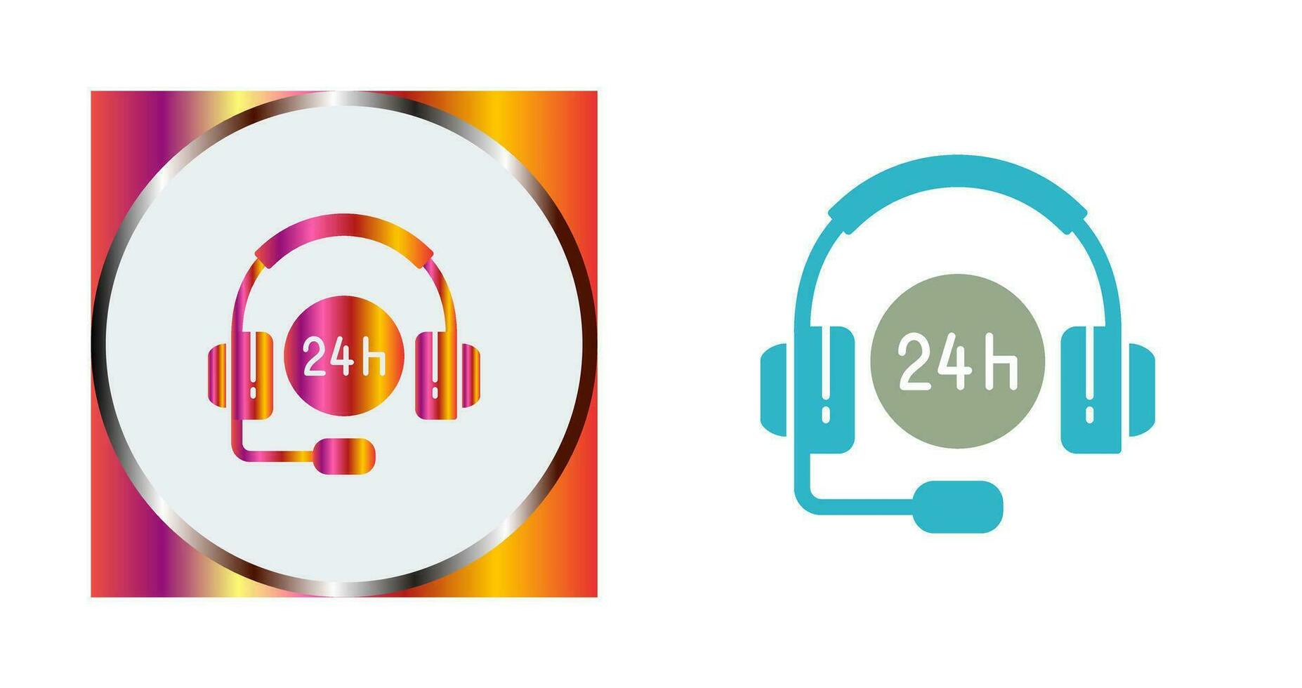 24 Hours Support Vector Icon