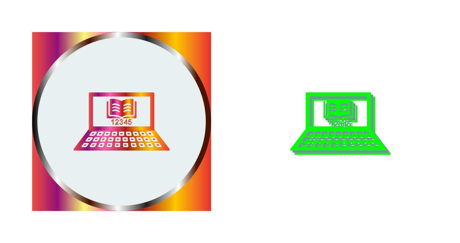Unique Online Study Vector Icon