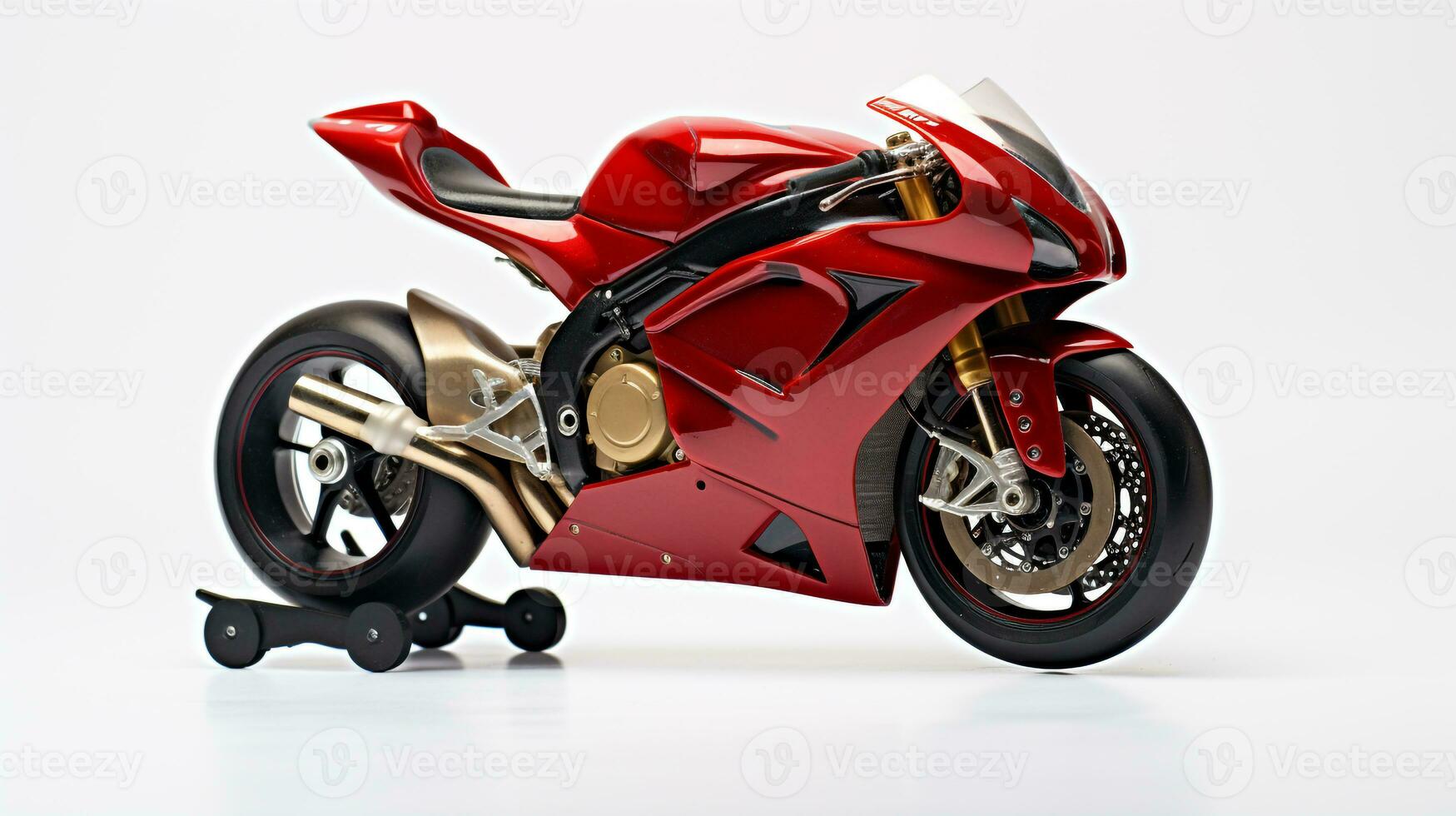 Displaying a 3D miniature Sport Bike. Generative AI photo