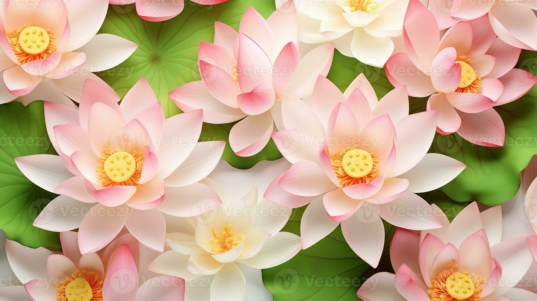 Lotus flower patterned background. Flower texture background. Generative AI photo