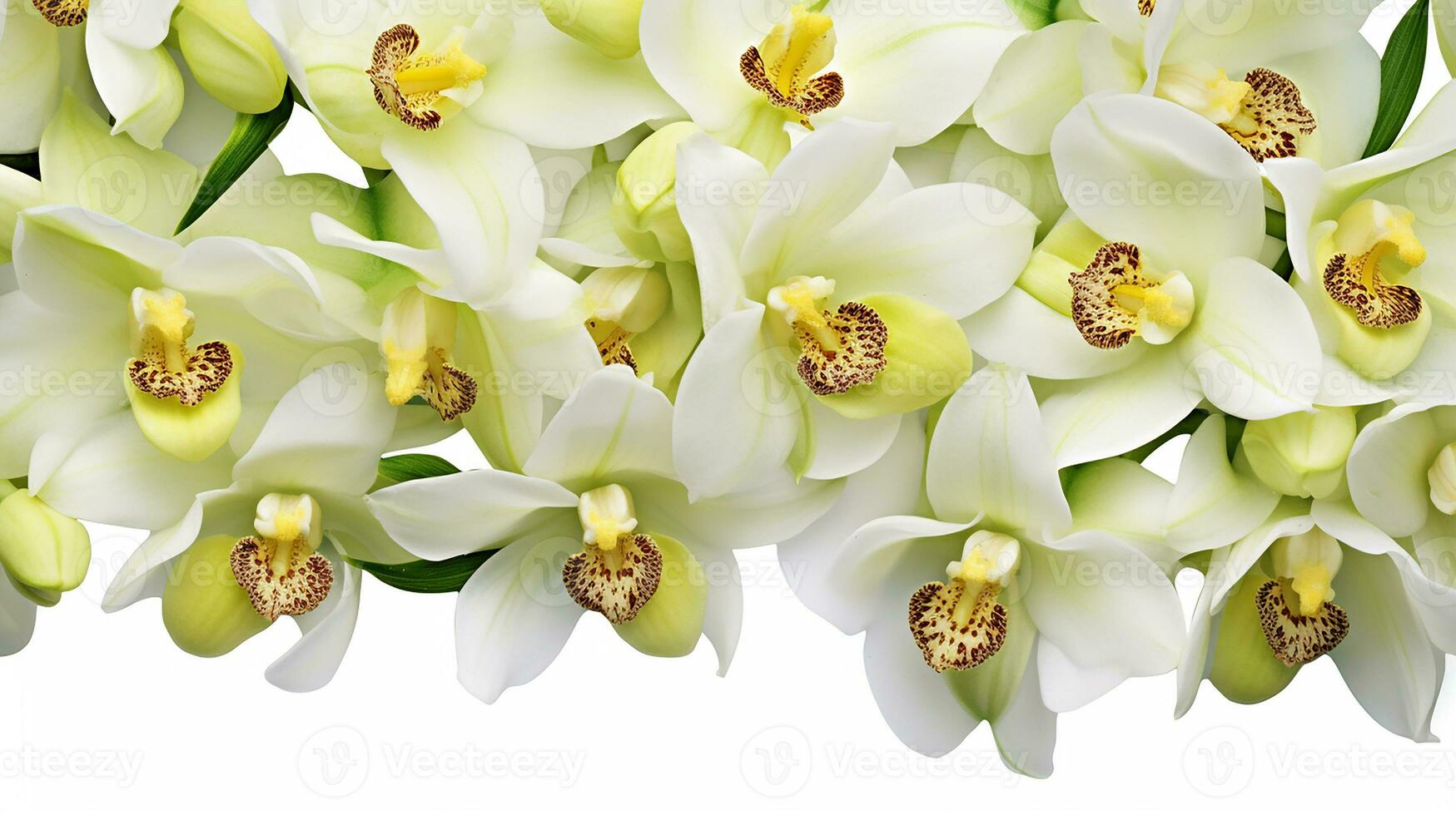 Cymbidium flower patterned background. Flower texture background. Generative AI photo