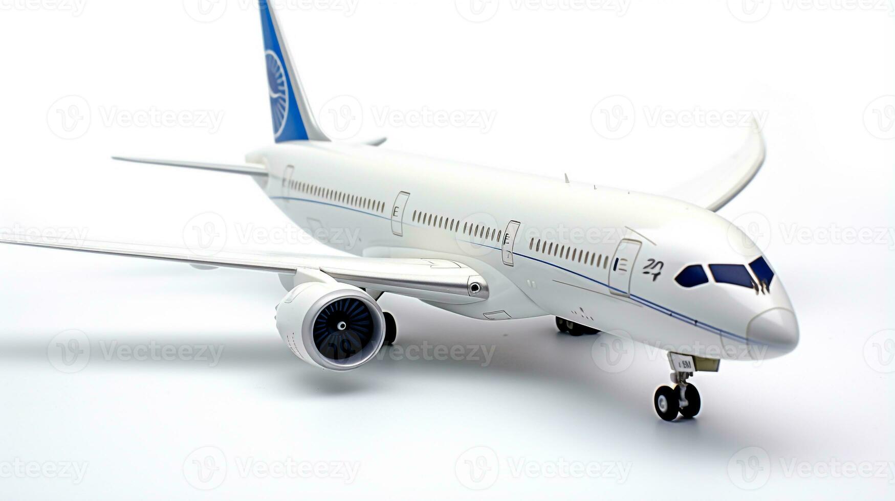 Displaying a 3D miniature Boeing 787 Dreamliner. Generative AI photo