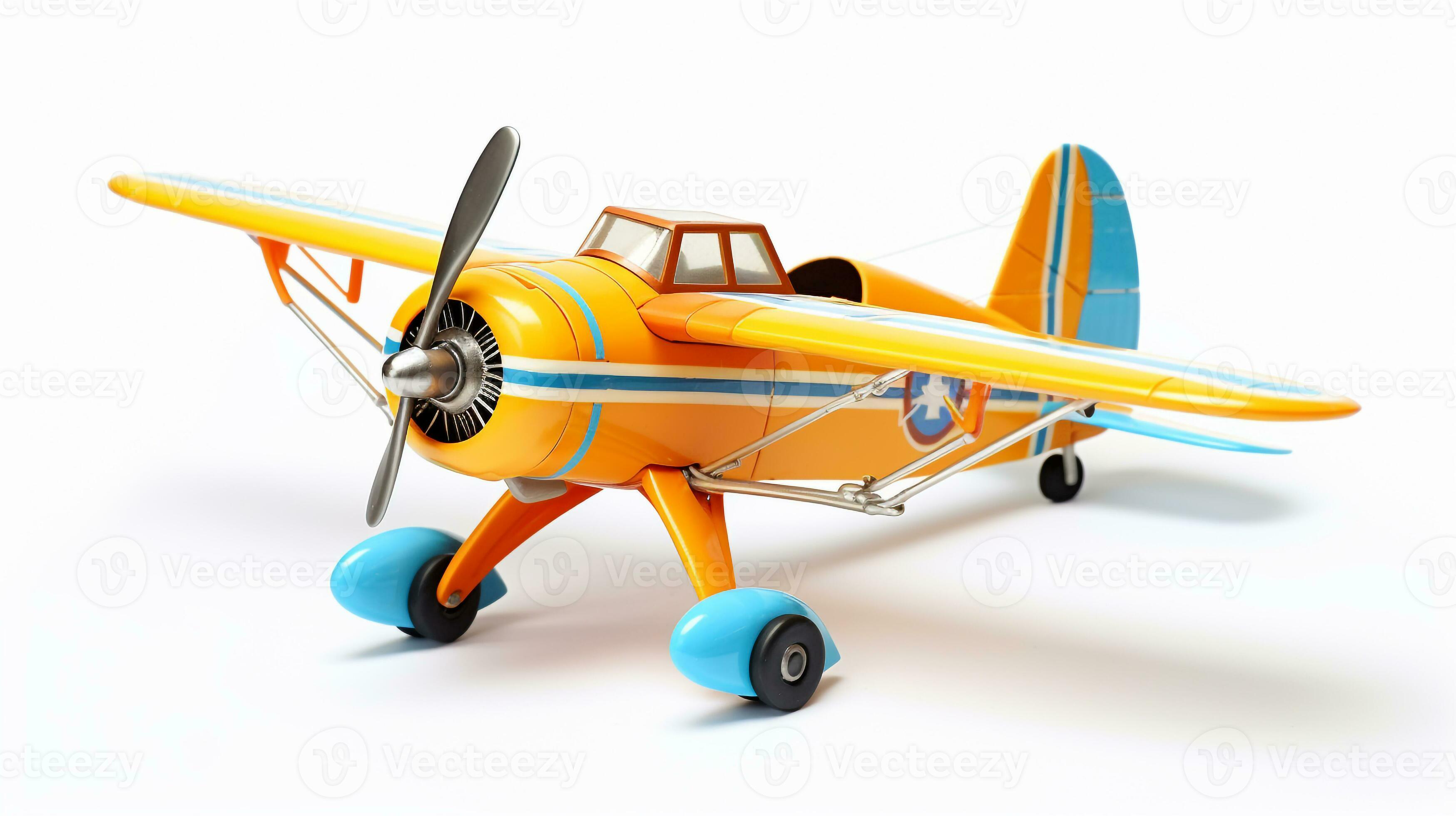 Displaying a 3D miniature Propeller Plane. Generative AI 29856396 Stock