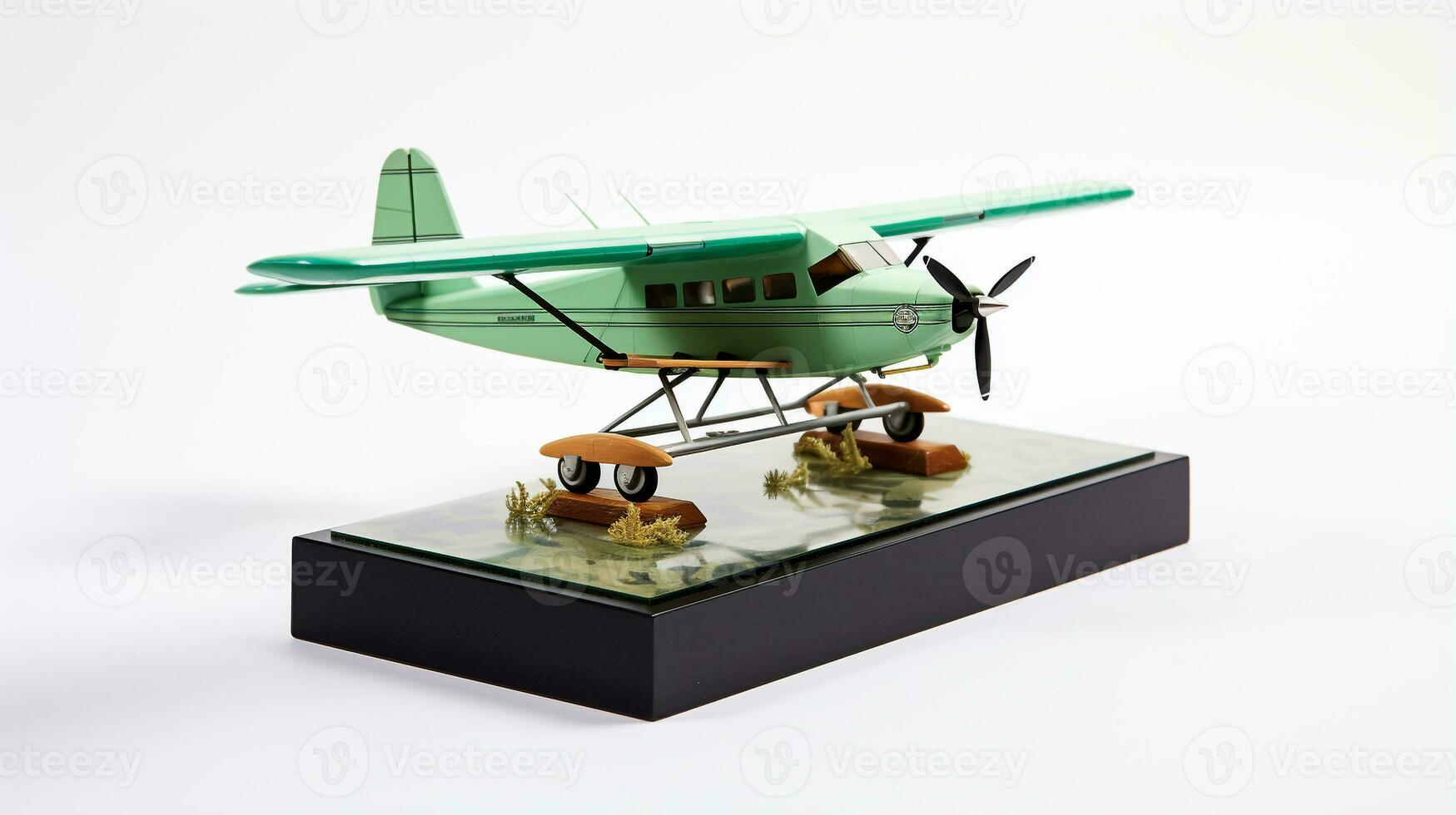 Displaying a 3D miniature Amphibious Aircraft. Generative AI photo