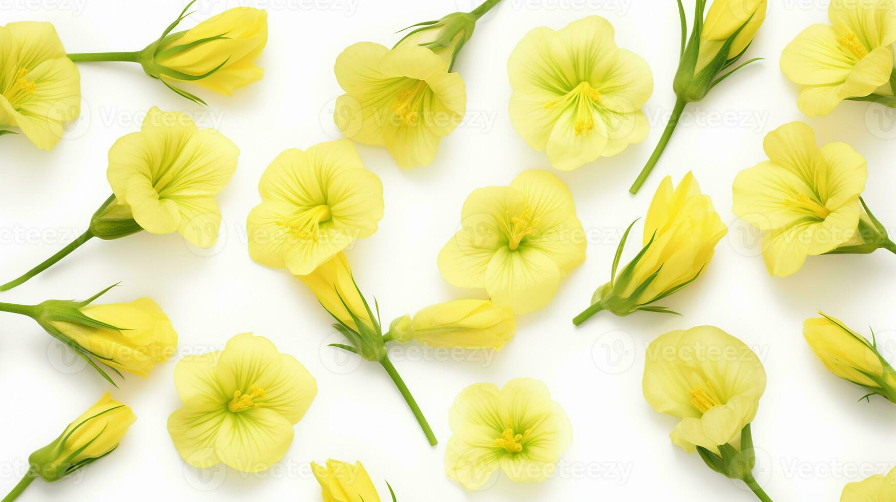 Evening Primrose flower patterned background. Flower texture background. Generative AI photo