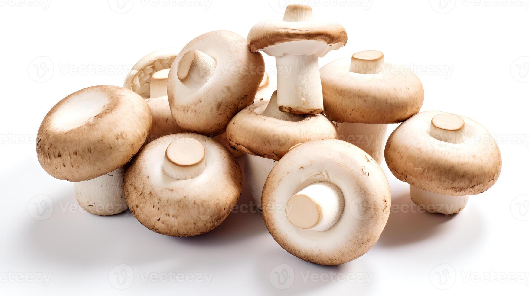 Photo of Mushrooms isolated on white background.