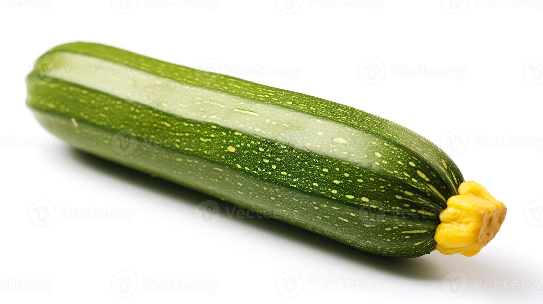 Photo of Zucchini isolated on white background. generative ai