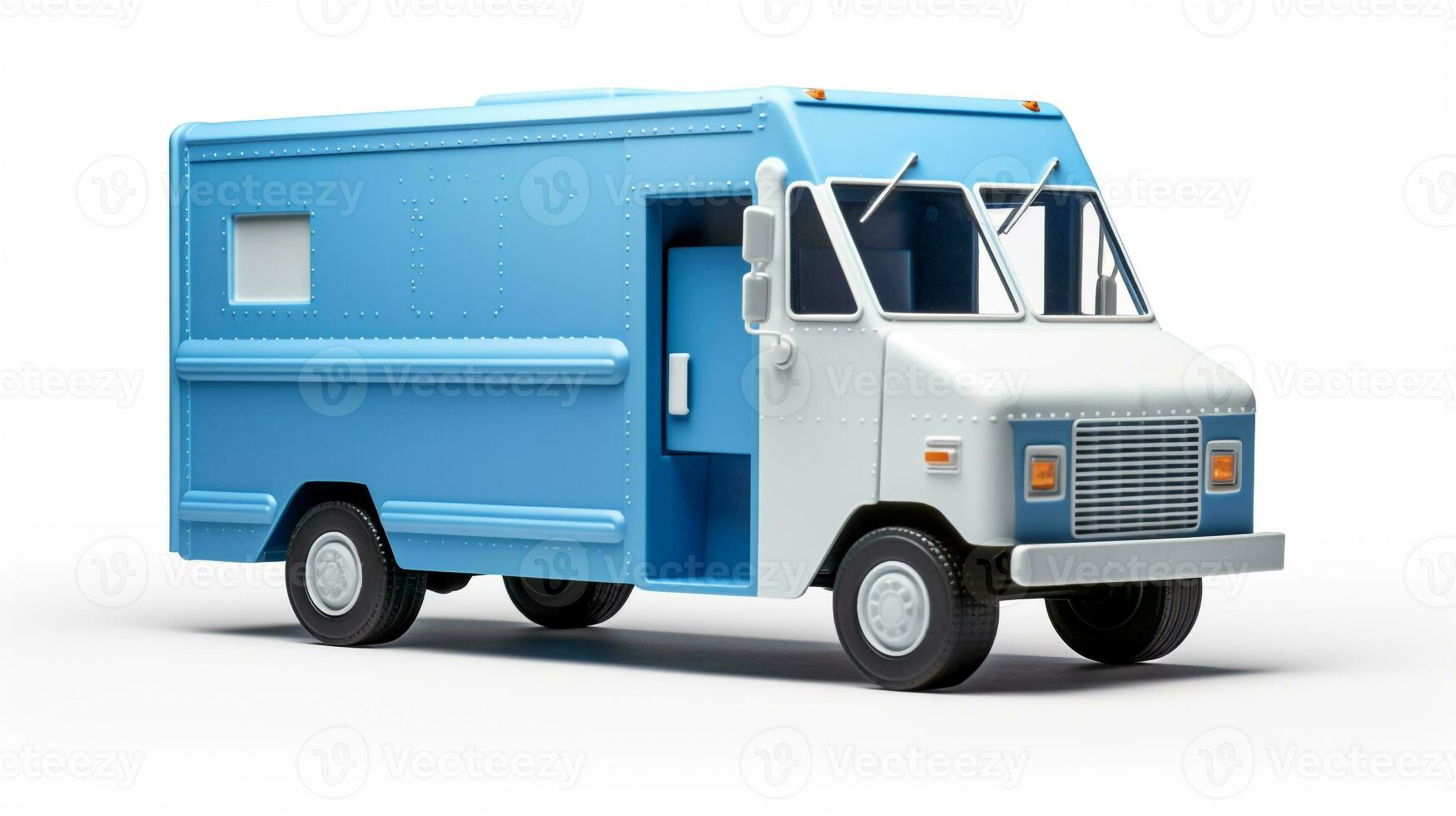 Displaying a 3D miniature Mail Truck. Generative AI photo