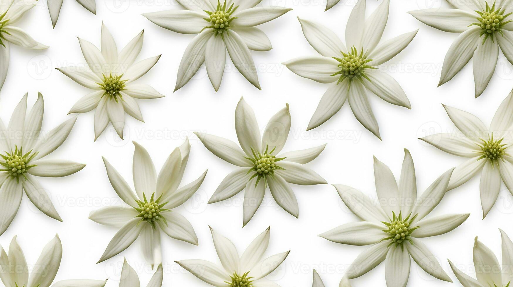 Edelweiss flower patterned background. Flower texture background. Generative AI photo