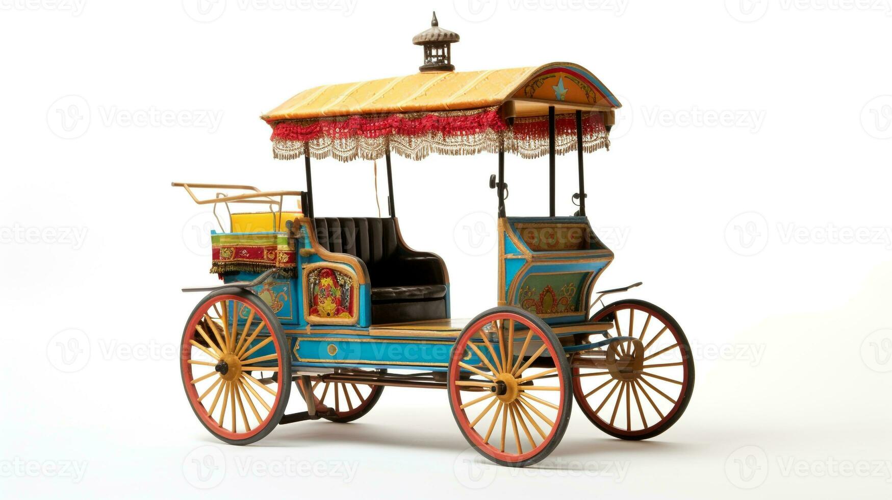 Displaying a 3D miniature Rickshaw. Generative AI photo