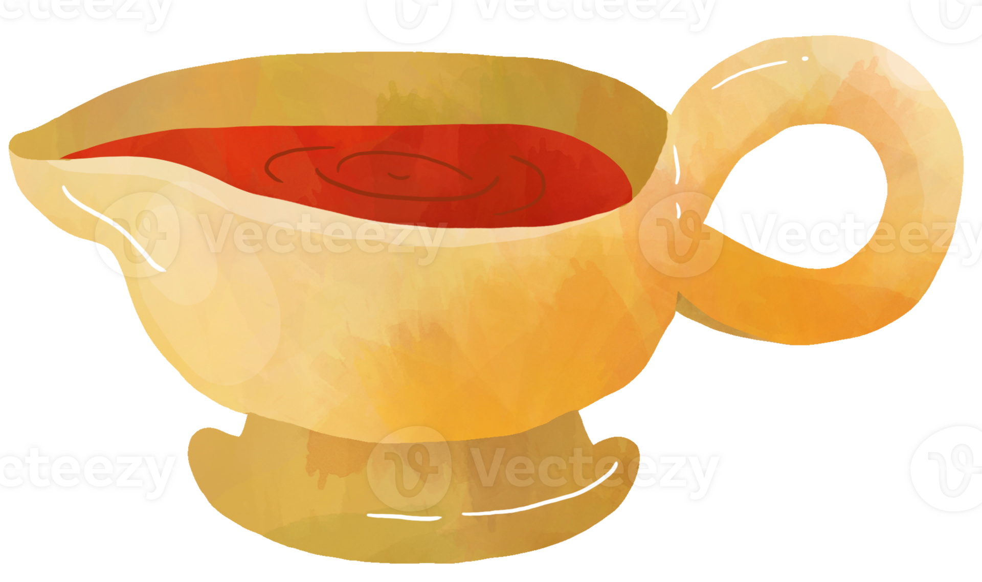 Watercolor Red Gravy Boat 29856987 PNG