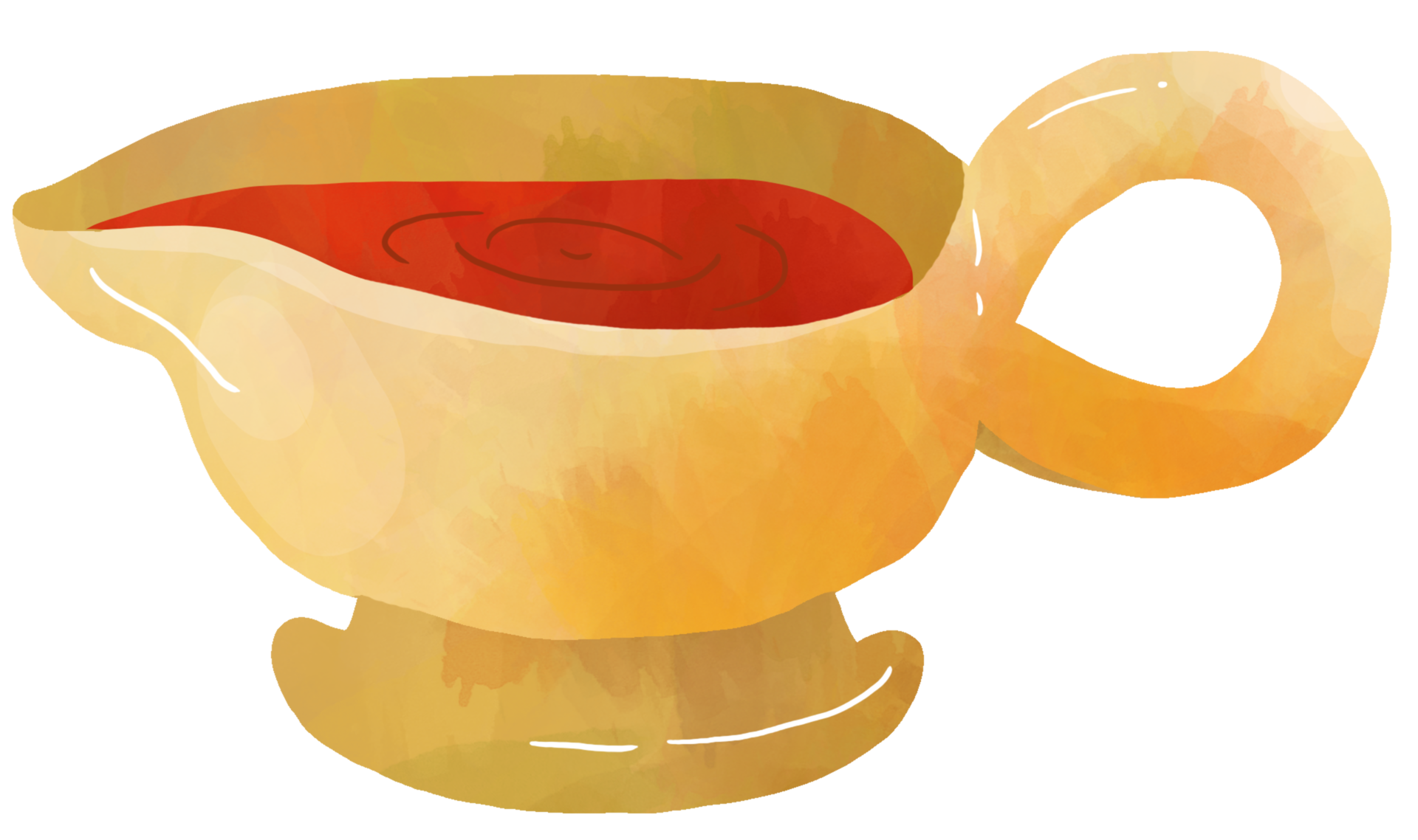 Watercolor Red Gravy Boat 29856987 PNG