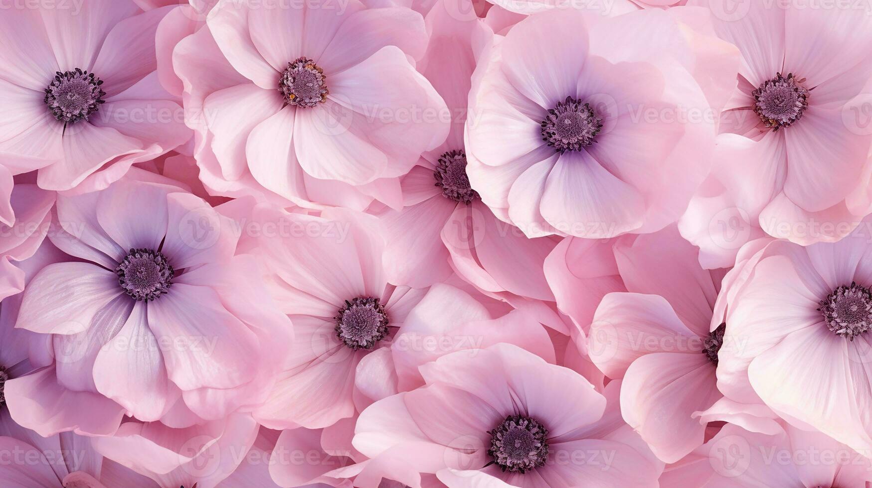 anemone flower pattern background. Flower background texture. Generative AI photo