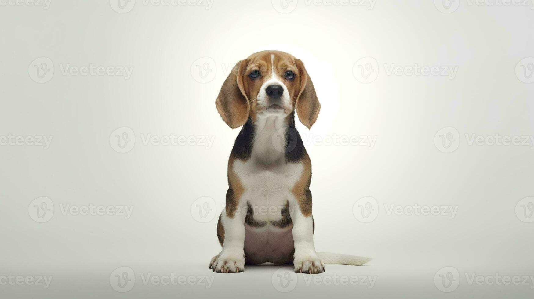 Photo of a Beagle on white background. Generative AI