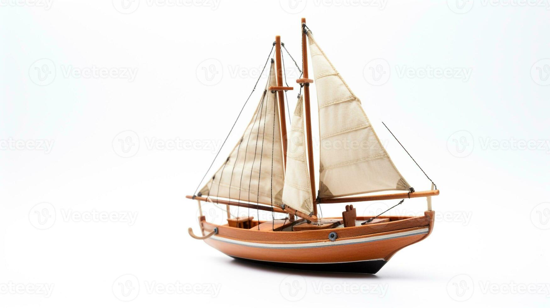 Displaying a 3D miniature Boat. Generative AI photo