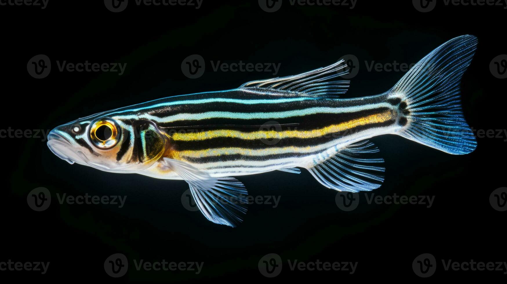 Wildlife photography of Photo of Zebrafish. Generative AI