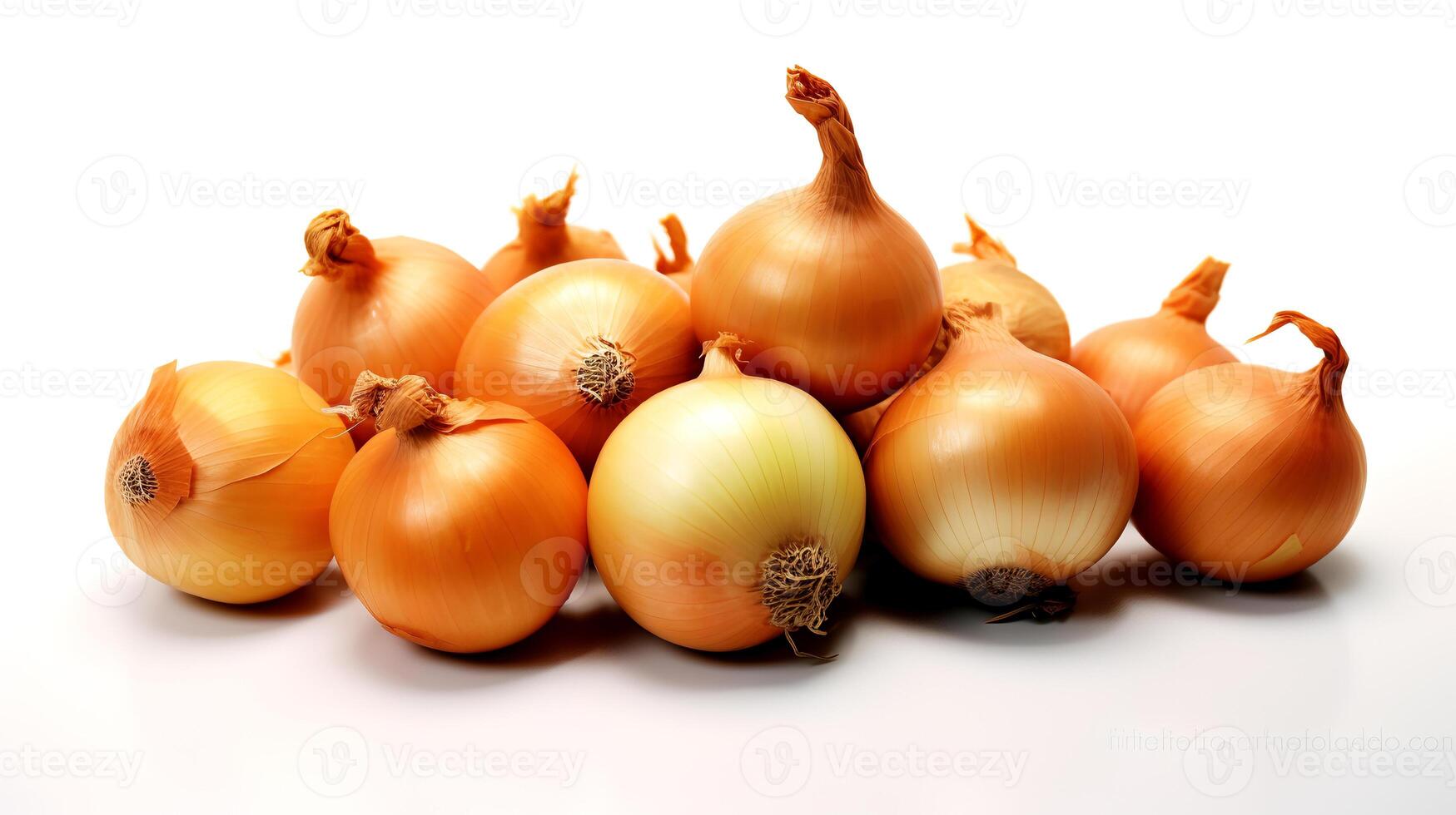 Photo of Onions isolated on white background. generative ai