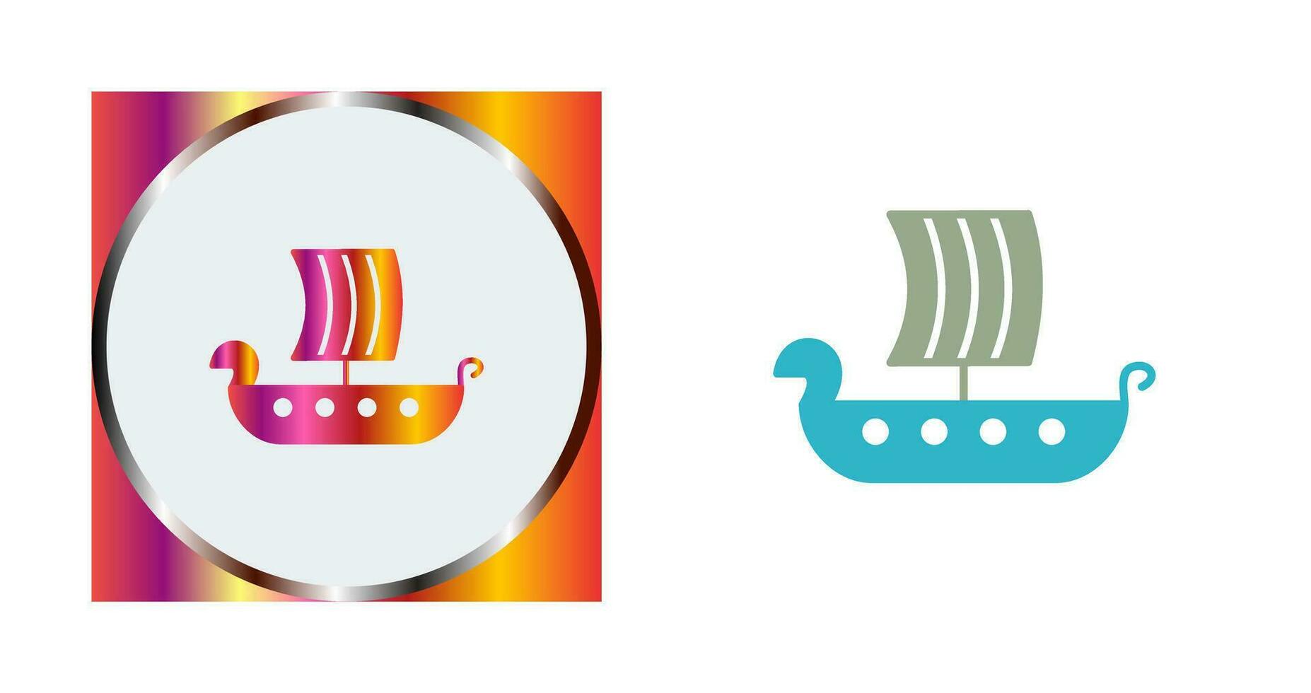 Viking Ship Vector Icon