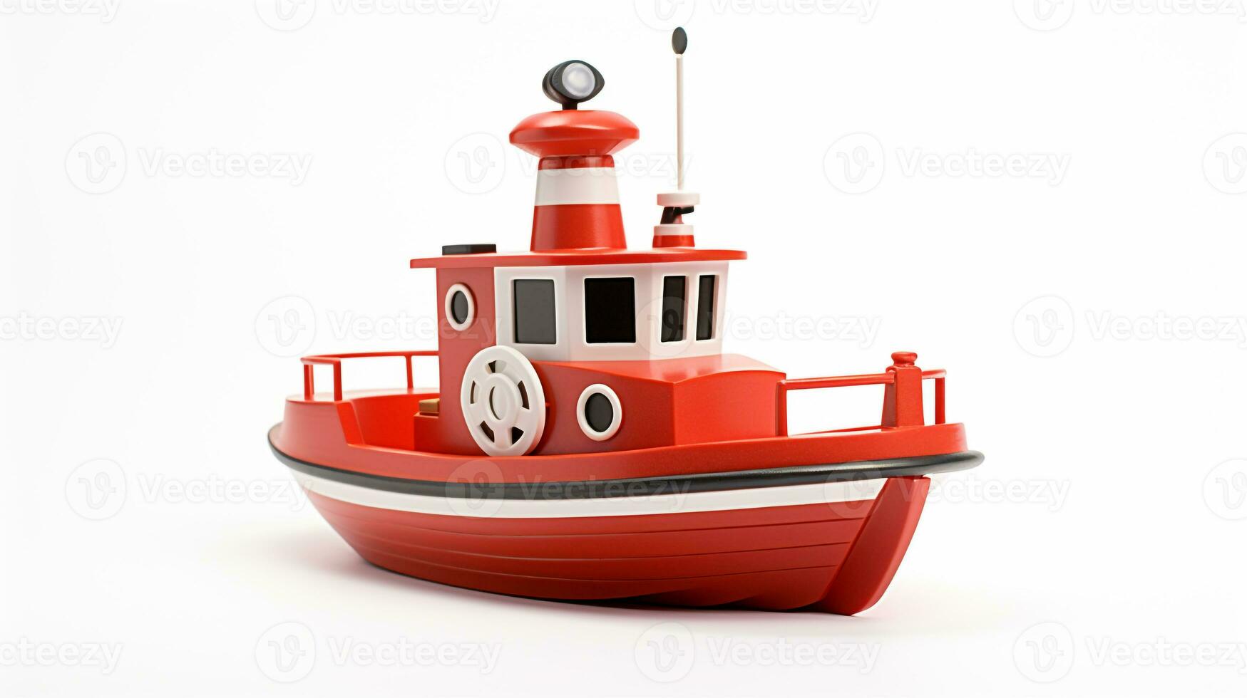 Displaying a 3D miniature Tugboat. Generative AI photo