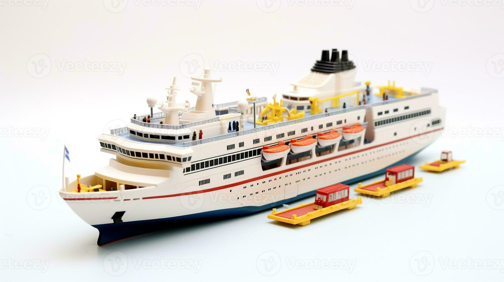 Displaying a 3D miniature Ferry. Generative AI photo