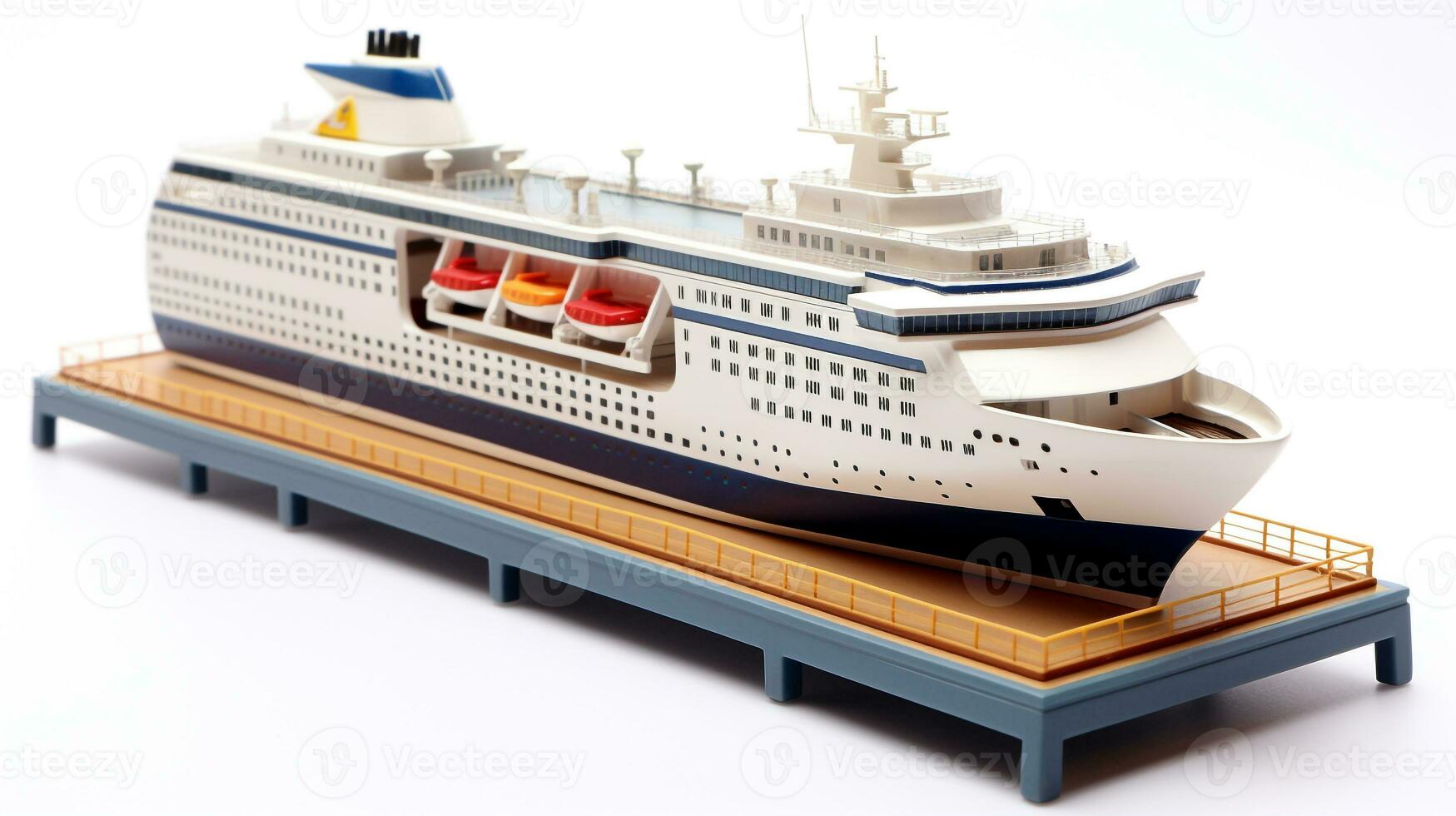 Displaying a 3D miniature Ferry. Generative AI photo