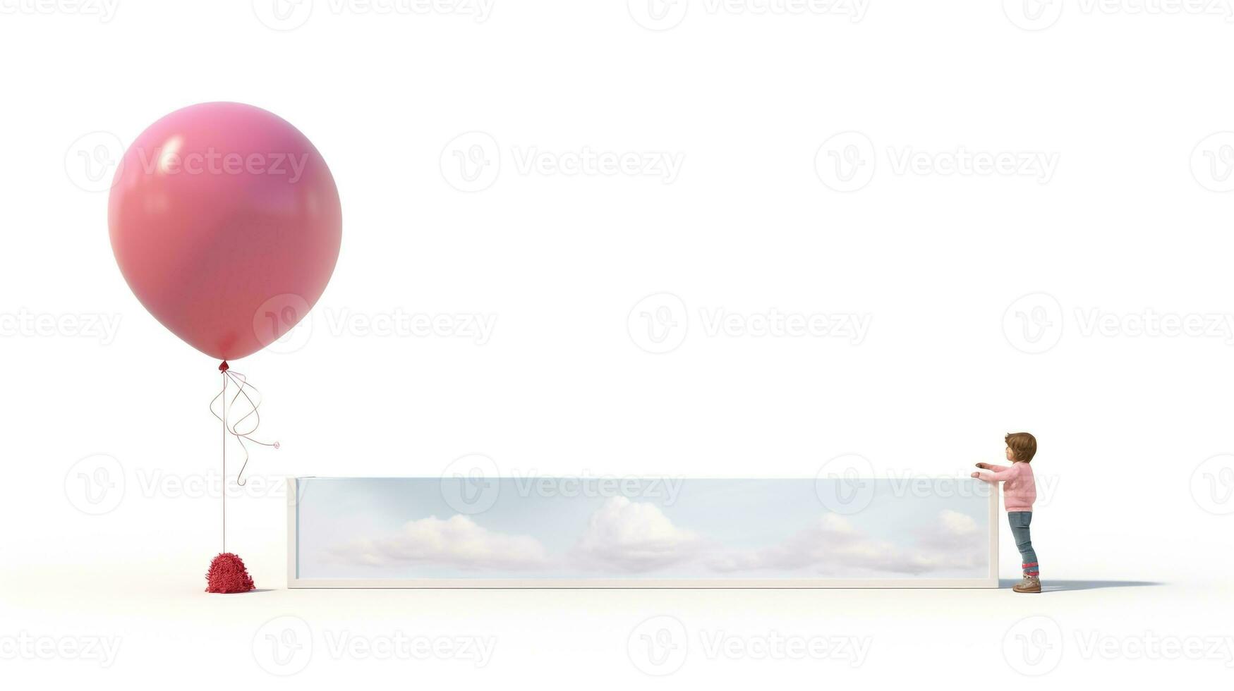 Displaying a 3D miniature Tethered Balloon. Generative AI photo