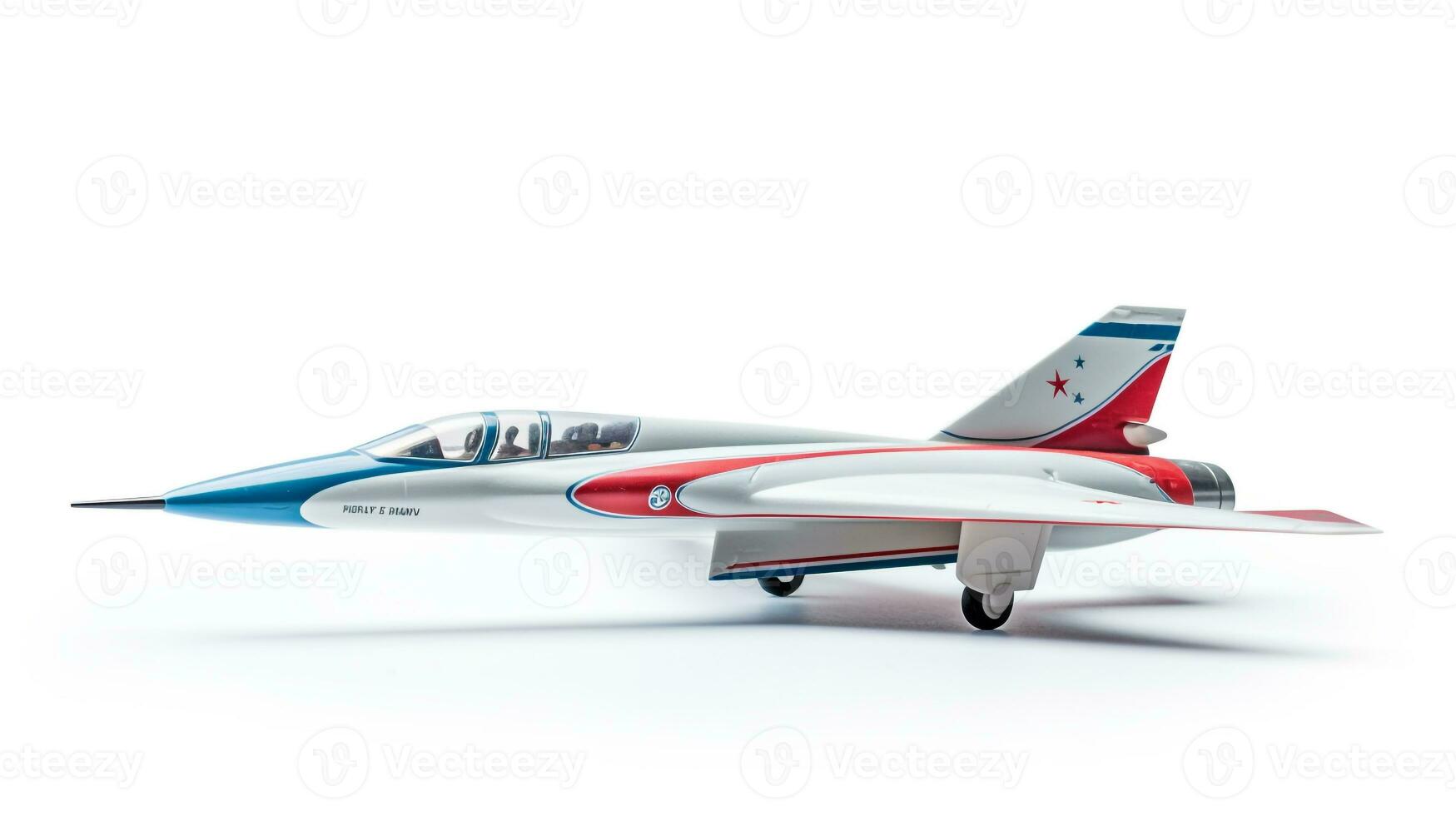 Displaying a 3D miniature Supersonic Jet. Generative AI photo