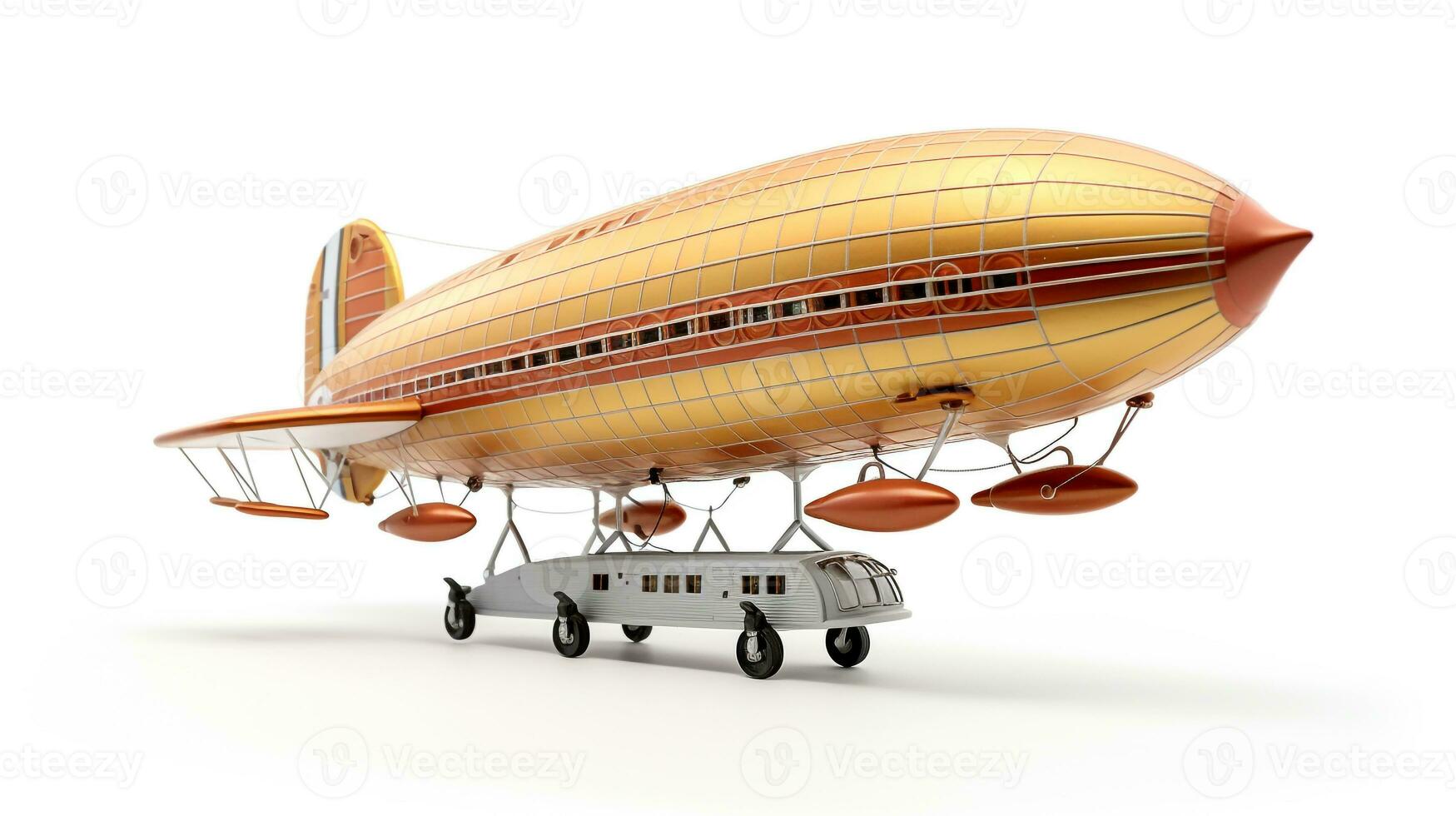 Displaying a 3D miniature Zeppelin. Generative AI photo