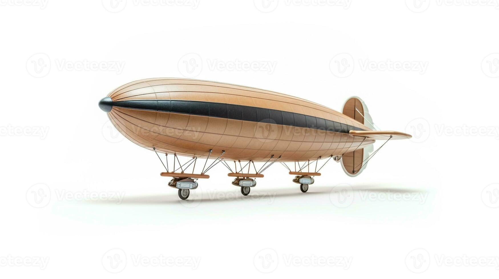 Displaying a 3D miniature Zeppelin. Generative AI photo