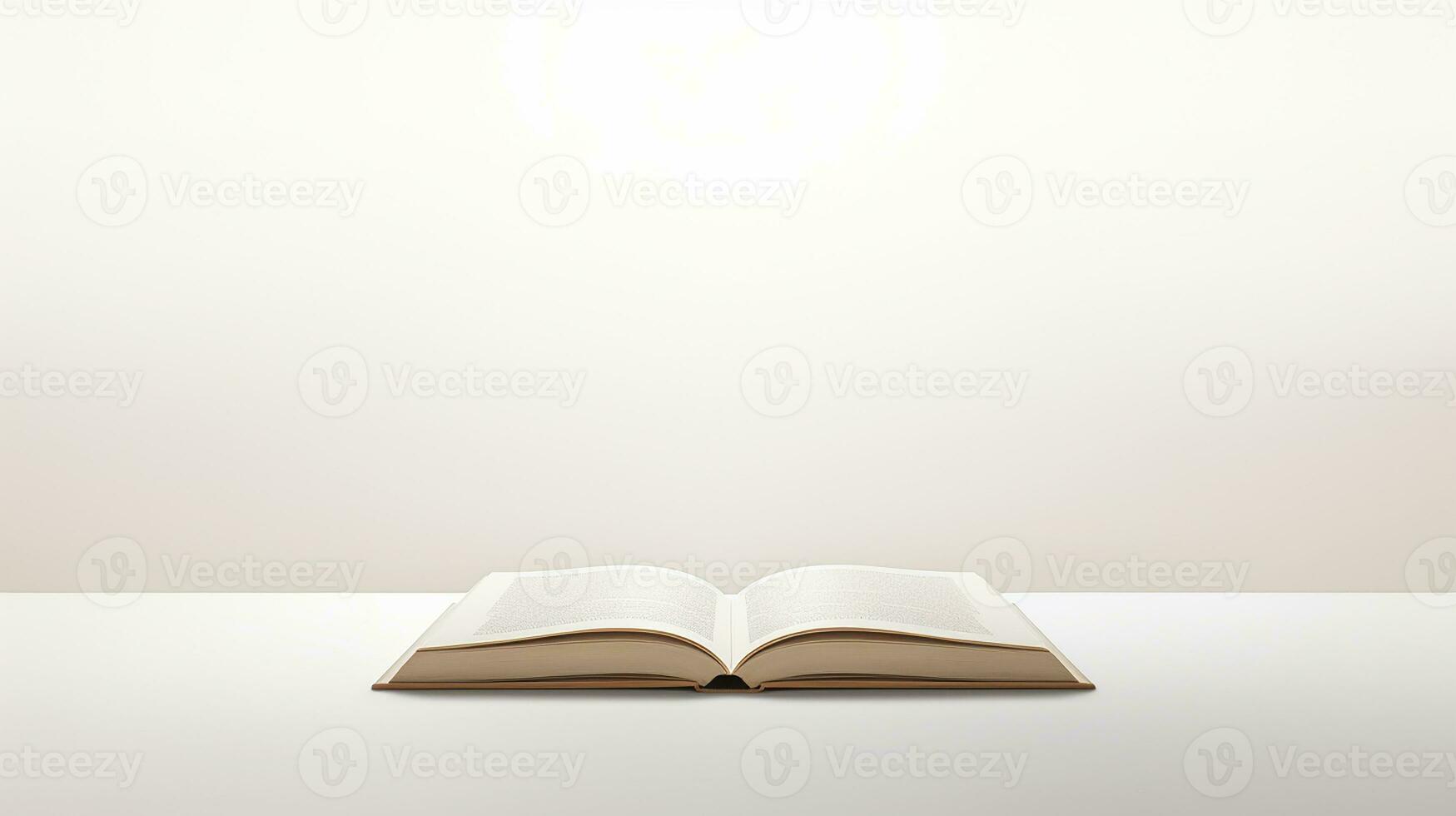 Open book isolated on white background. 3d illustration. Mock up. Generative AI photo