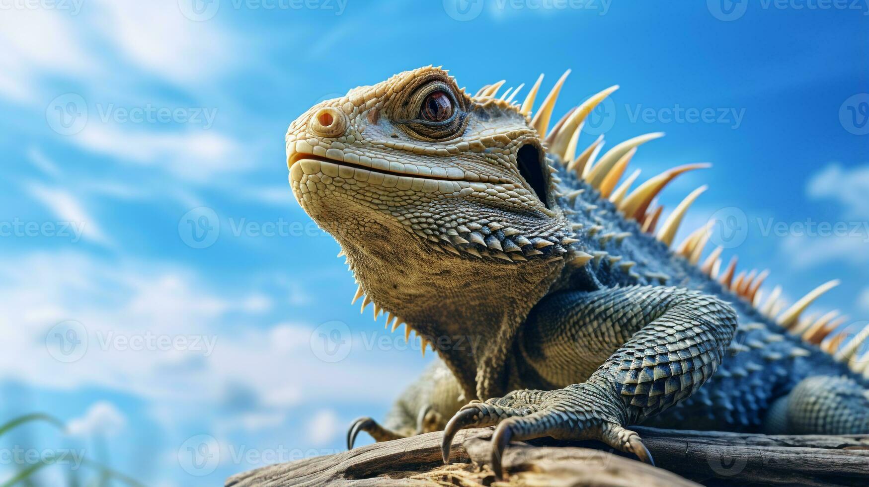 KREA - a blue bearded dragon, hq, photorealistic