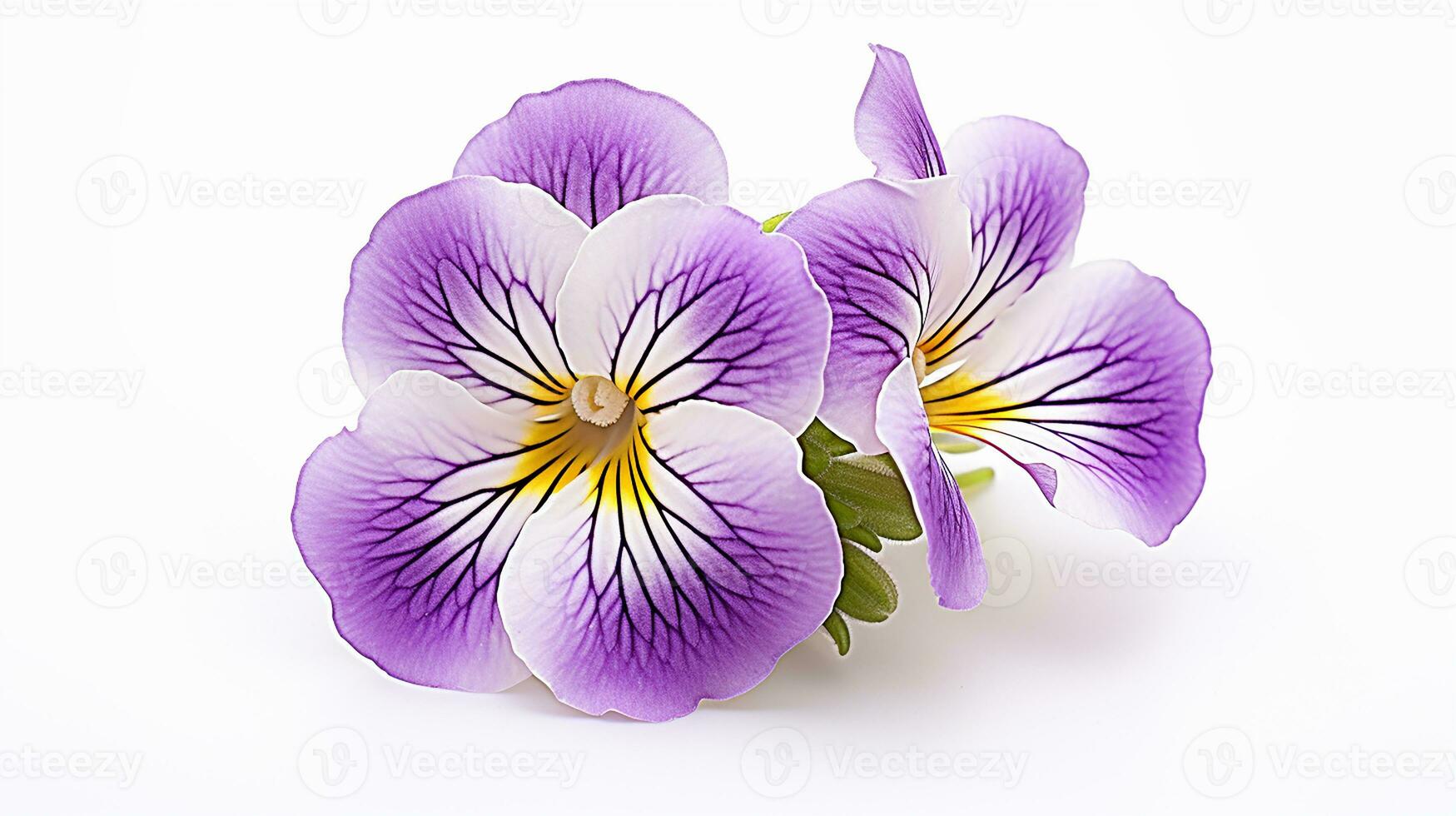 Photo of beautiful Nemesia flower isolated on white background. Generative AI