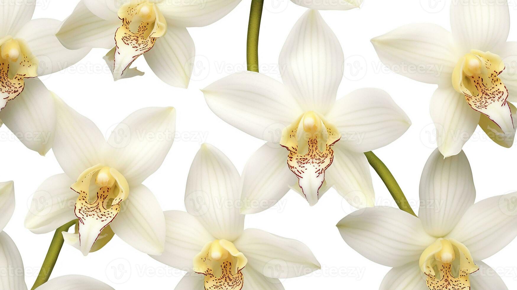Cymbidium flower patterned background. Flower texture background. Generative AI photo