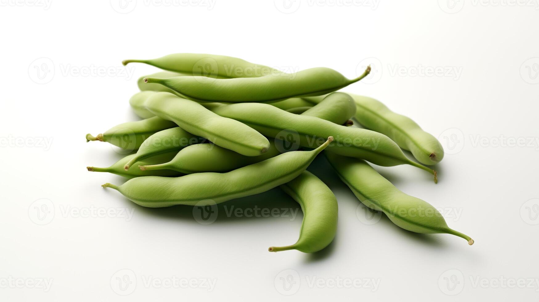Photo of Green beans isolated on white background.