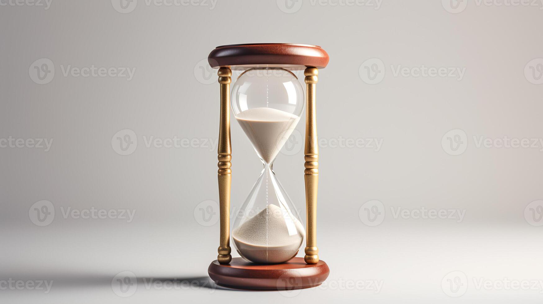 Photo of Minimalis hourglass isolated on white background.
