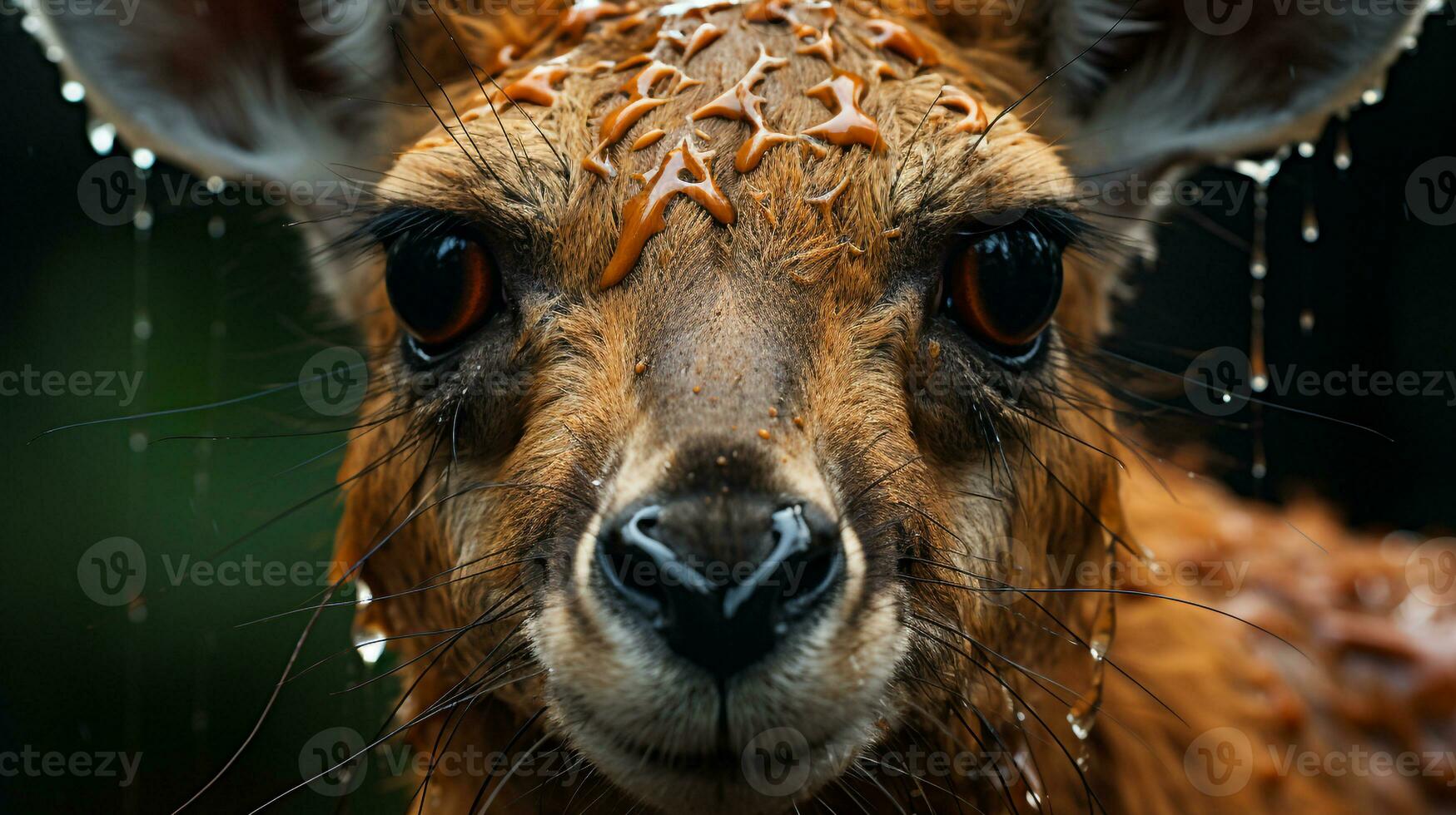 Close-up photo of a Kangaroo looking any direction on jungle. Generative AI