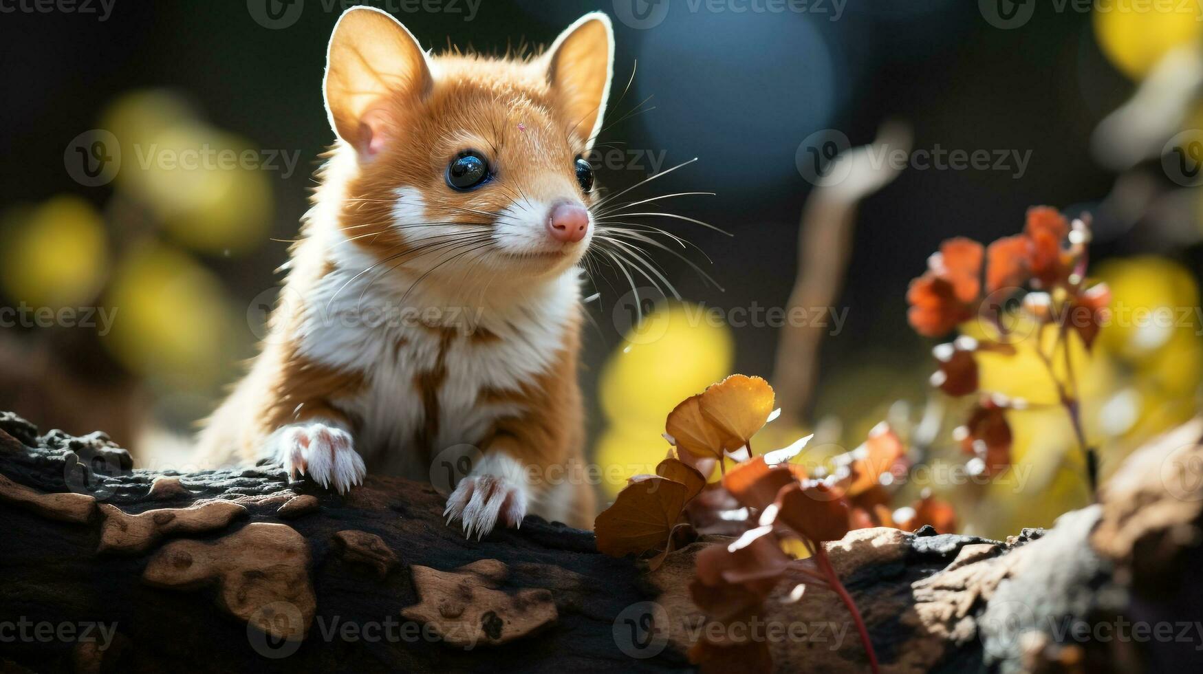 Close-up photo of a Quoll looking any direction. Generative AI