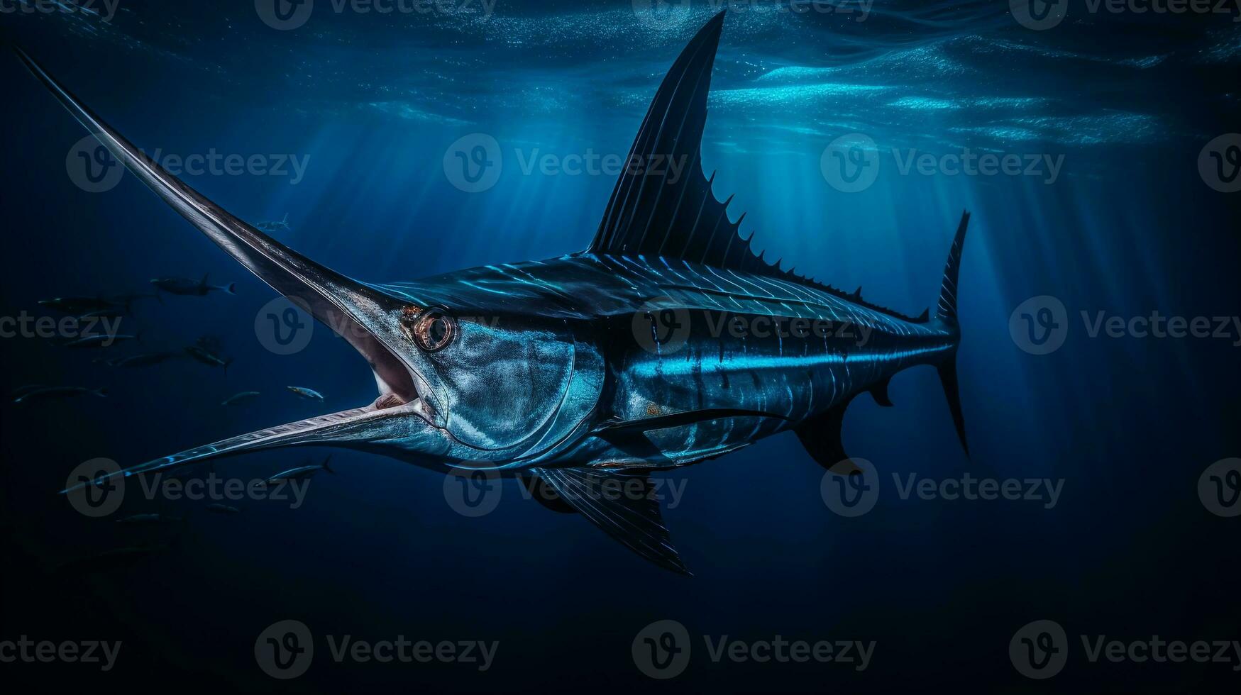 Wildlife photography of Photo of Swordfish. Generative AI