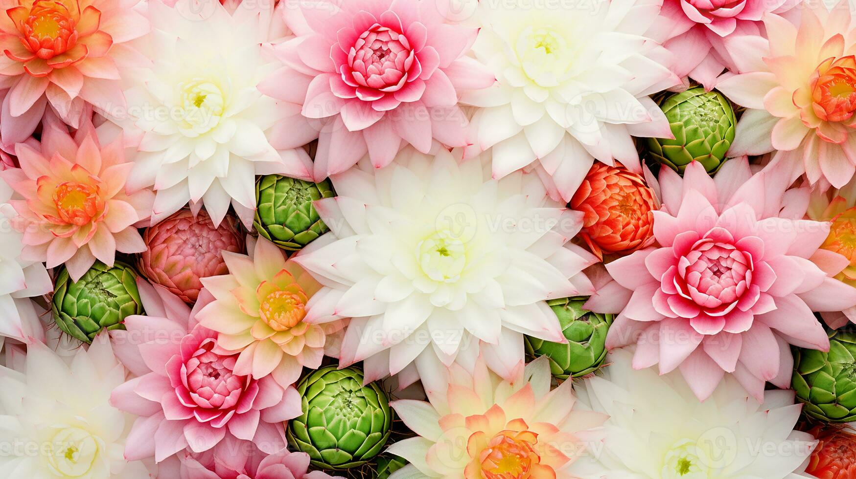 Cactus Flower flower pattern background. Flower background texture. Generative AI photo