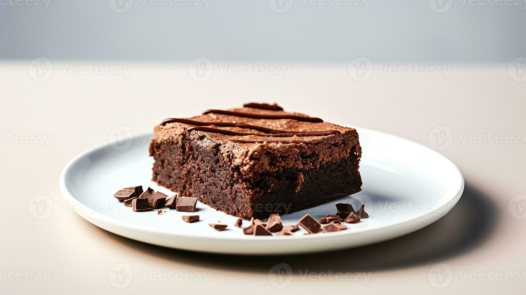 foto de un delicioso Brownies en negro antecedentes. generativo ai