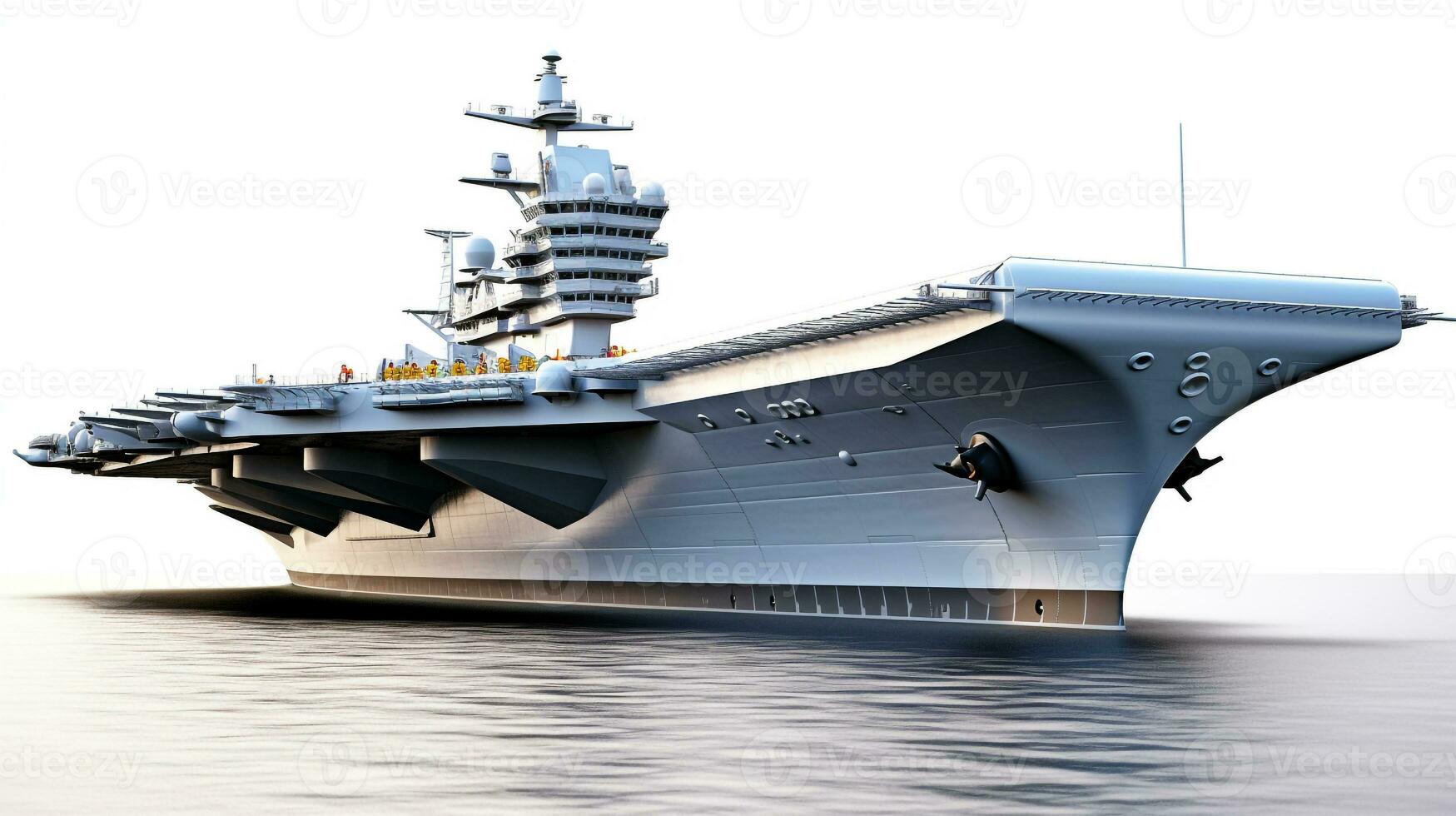 Displaying a 3D miniature Aircraft Carrier. Generative AI photo