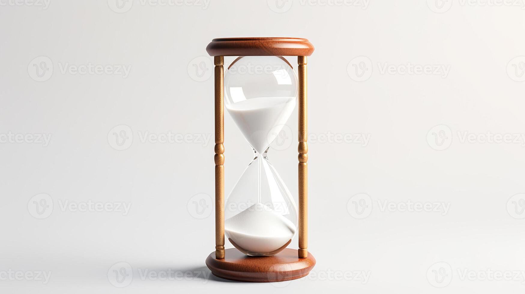 Photo of Minimalis hourglass isolated on white background.