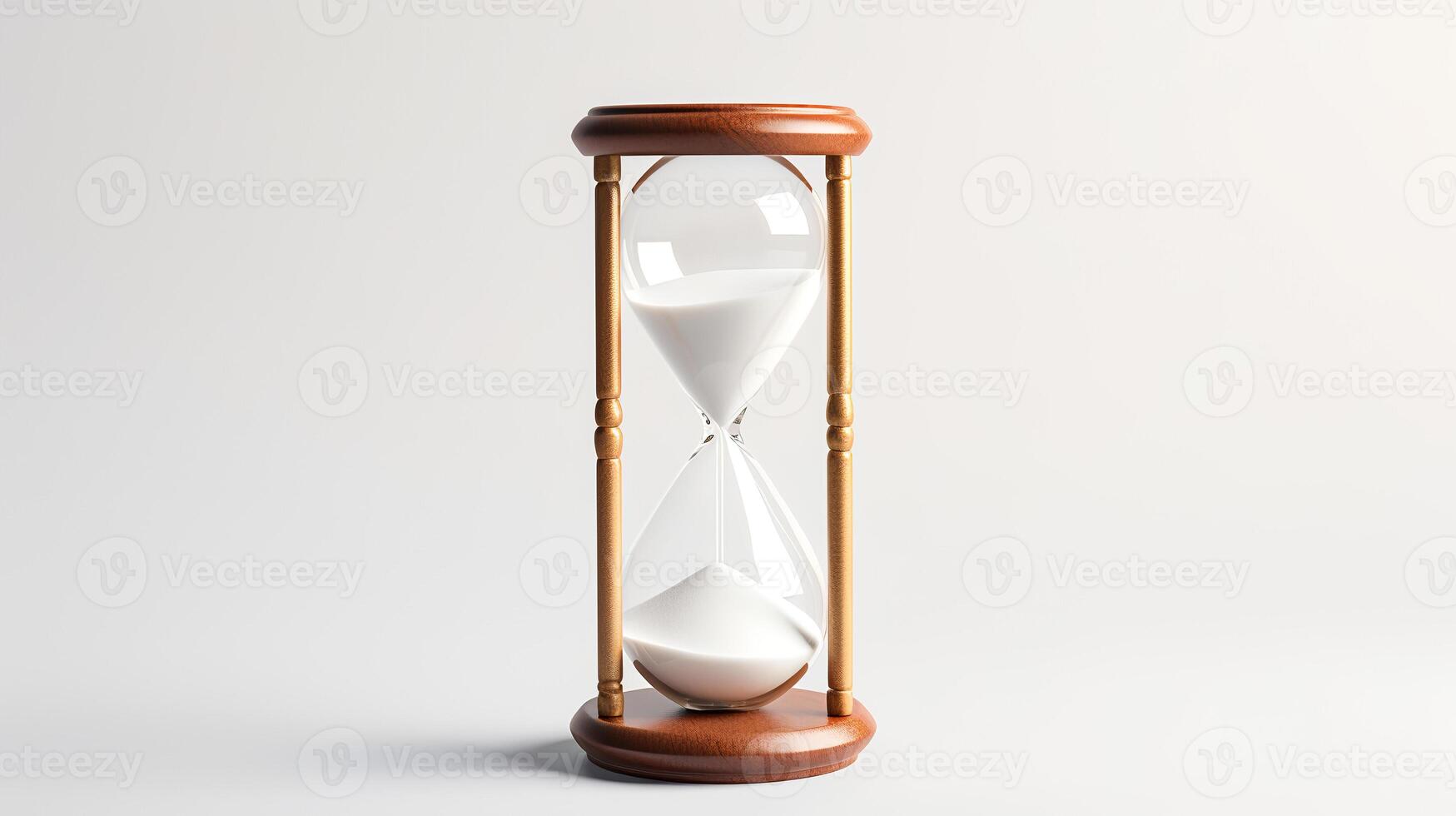 Photo of Minimalis hourglass isolated on white background. generative ai