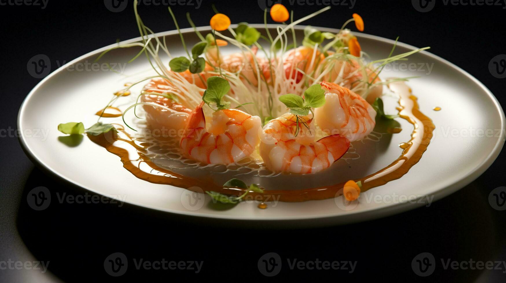 Photo of Prawn Cocktail as a dish in a high-end restaurant. Generative AI