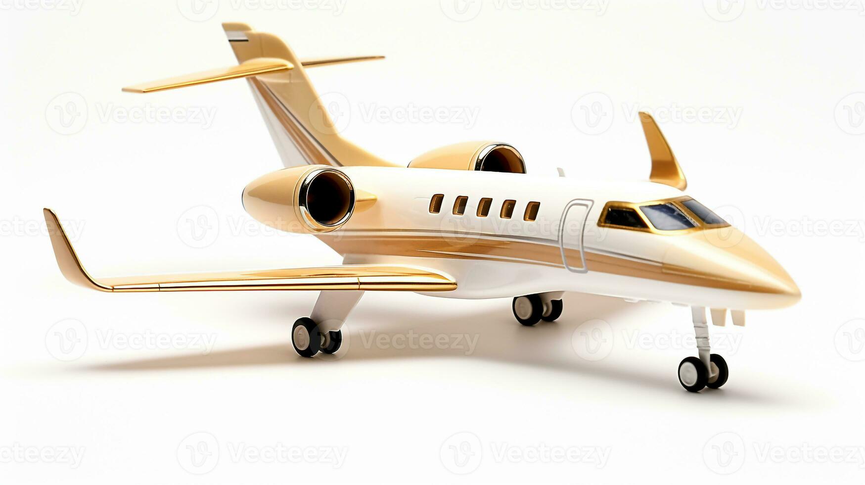 Displaying a 3D miniature Private Jet. Generative AI photo