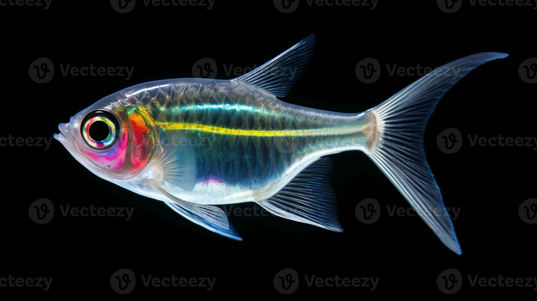 Wildlife photography of Photo of X-ray Tetra Fish. Generative AI